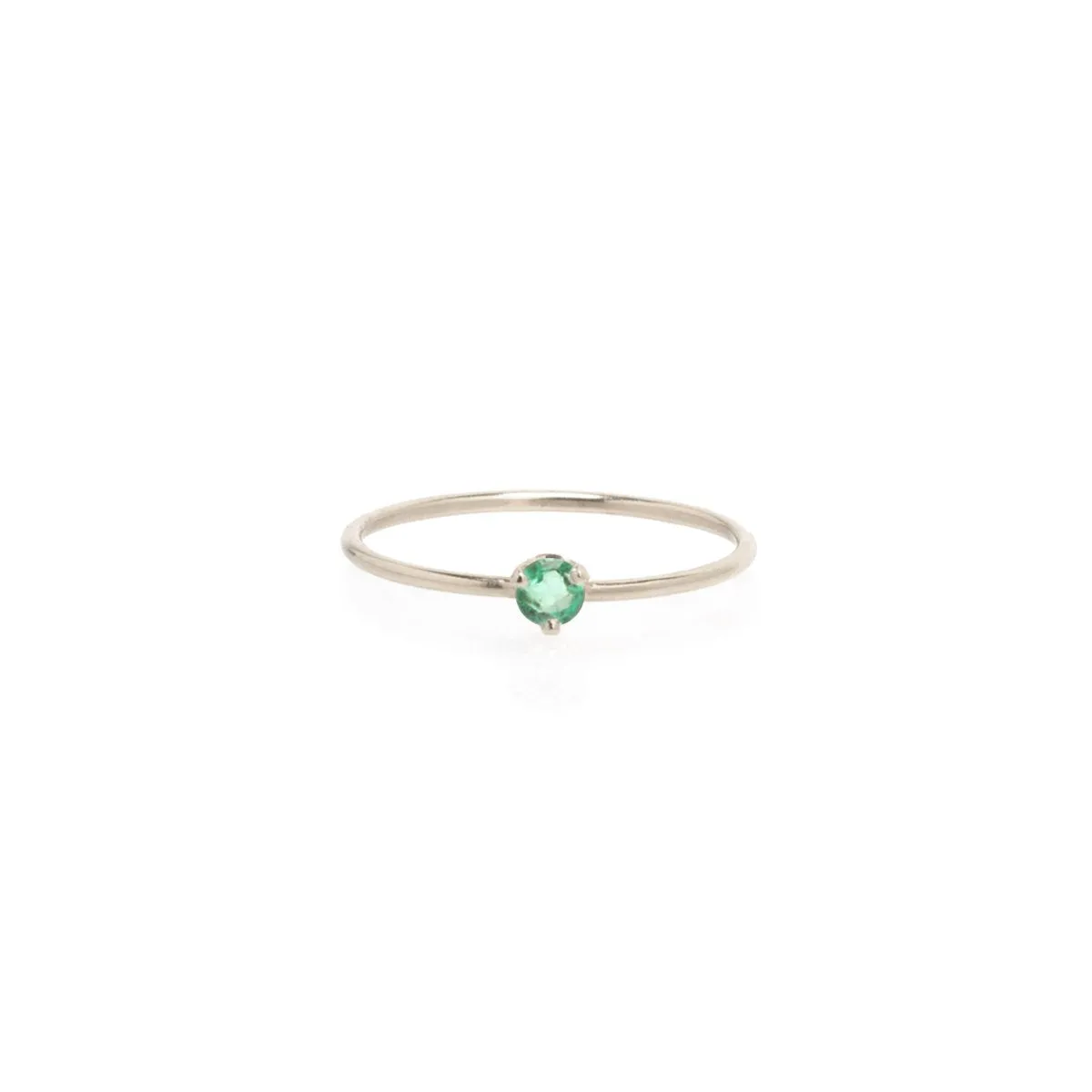 14k Single Prong Emerald Ring
