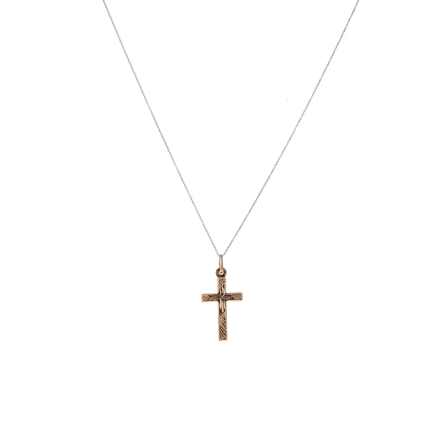 9 Carat Gold Cross Pendant Necklace, Gold