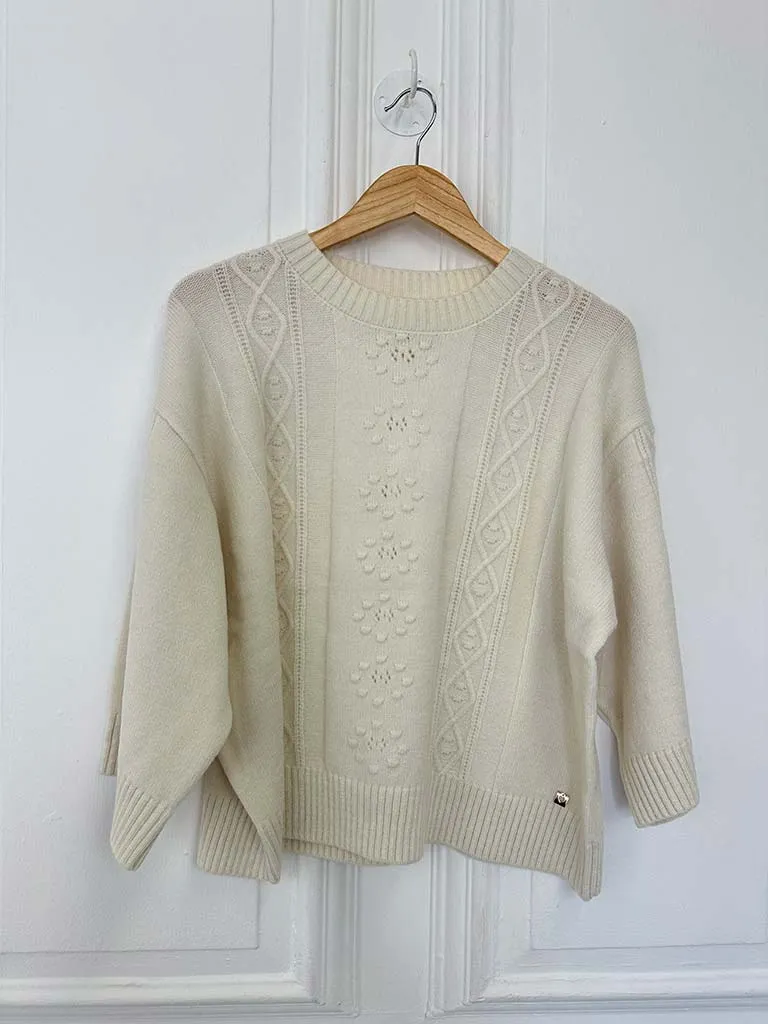 Aran Box Knit - Ecru