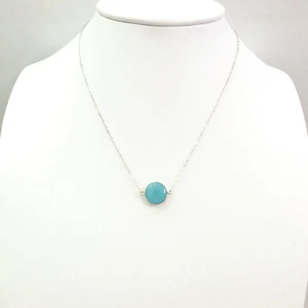 Blue Chalcedony Single Pendant