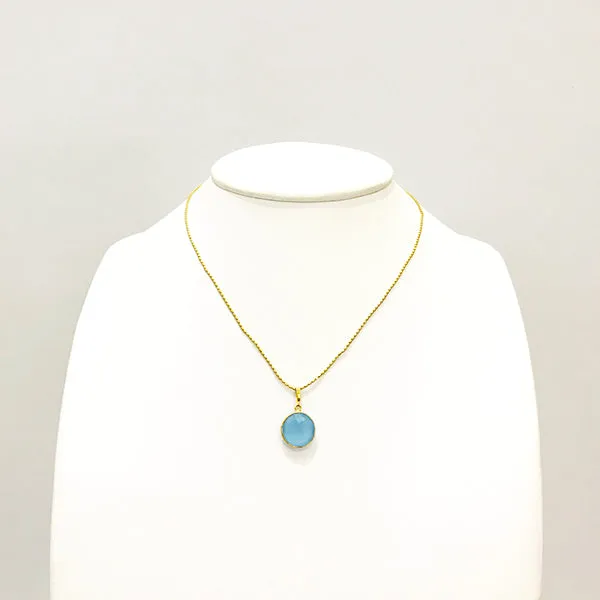 Blue Chalcedony Single Pendant