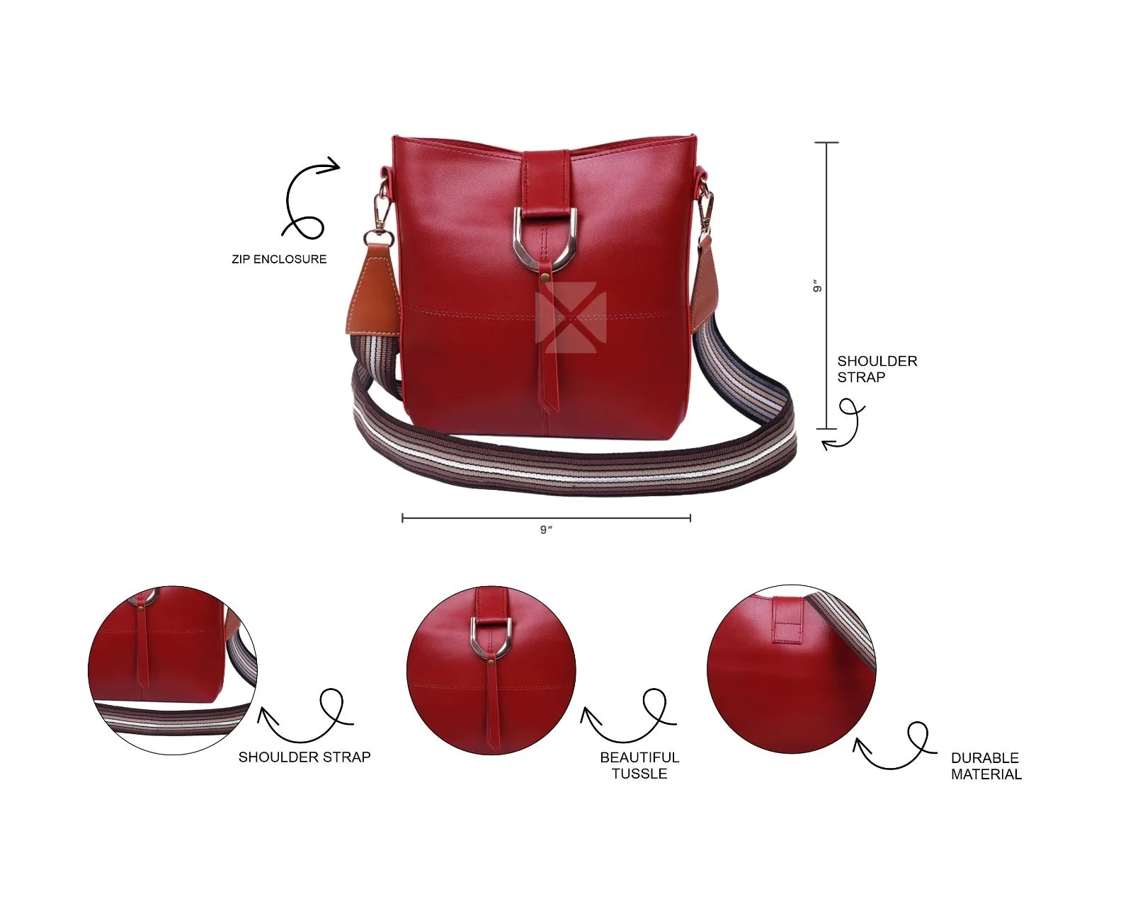 BOB CROSS BODY MEHROON BAG