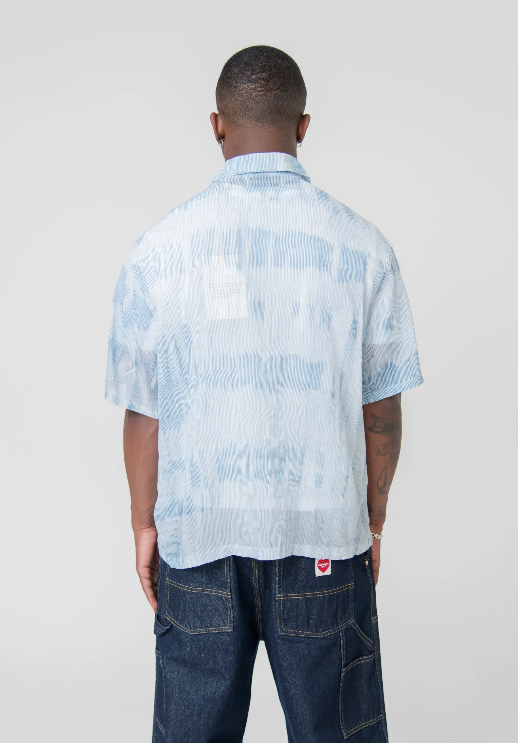 Brush Stroke Box Shirt Blue