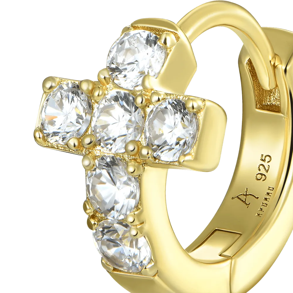 Cross Hoop Earring - Single