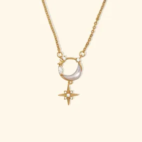 Crystal Vega Star with Half Moon Y Necklace