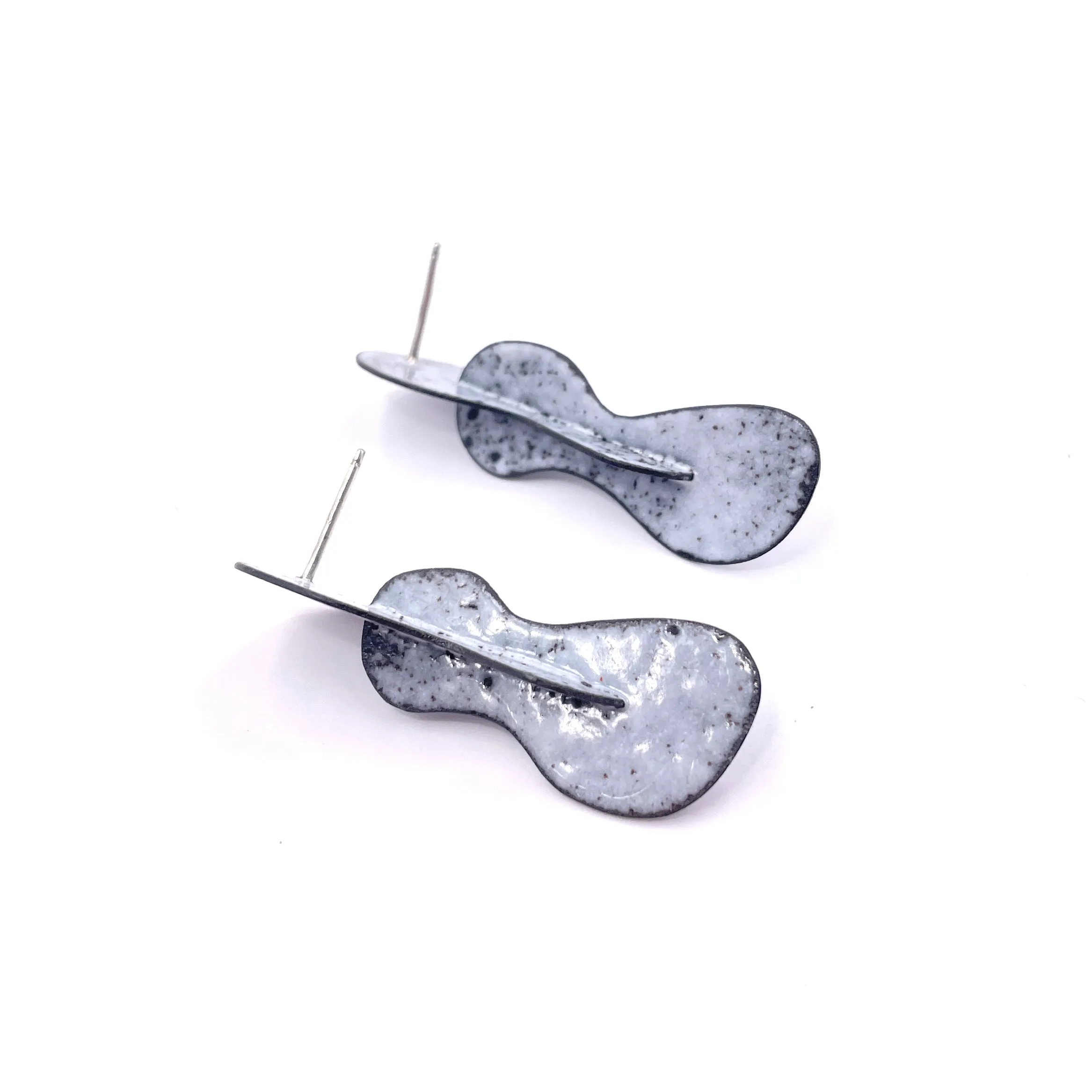 Curvy Earrings, Small, White
