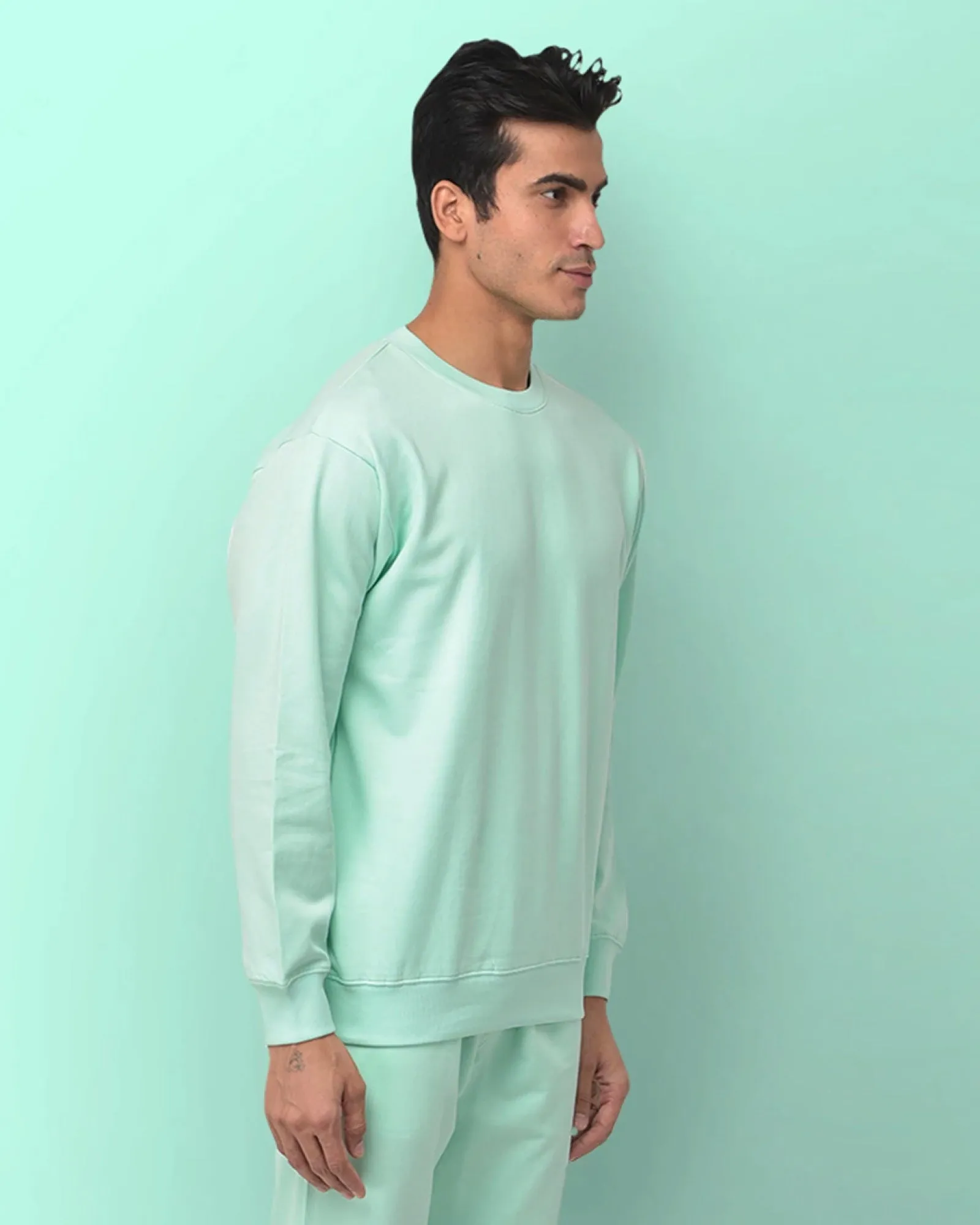 Drop Shoulder Sweatshirt: Celeste