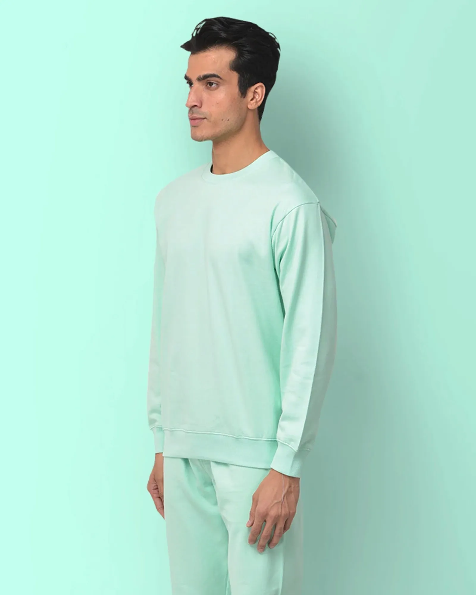 Drop Shoulder Sweatshirt: Celeste