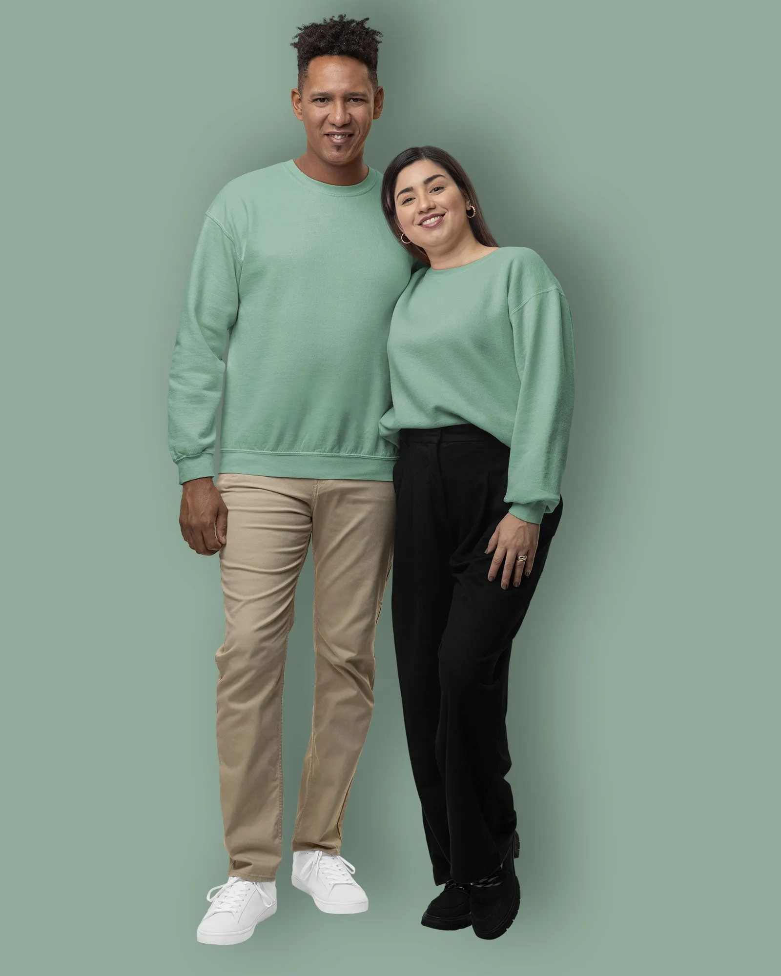 Drop Shoulder Sweatshirt: Tiffany Green