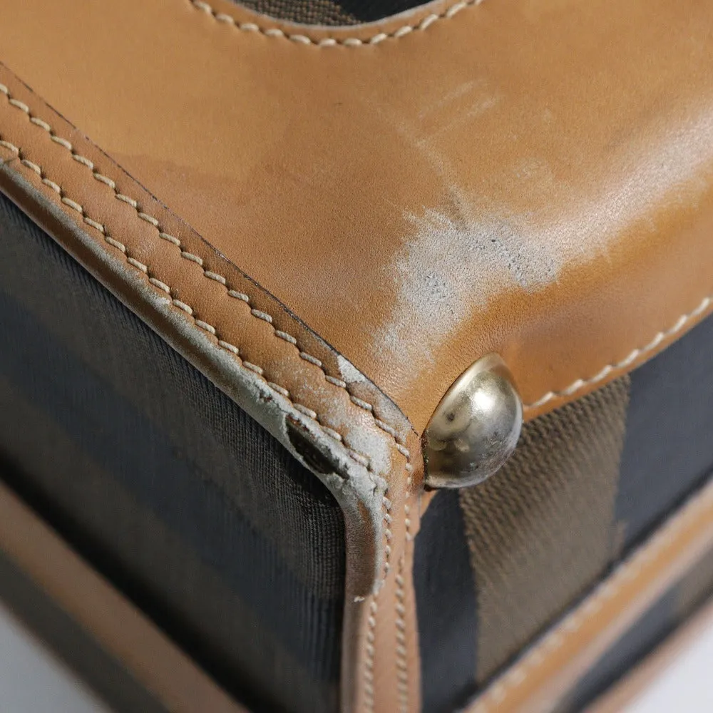 FENDI Carry Bag PVC, Leather Brown