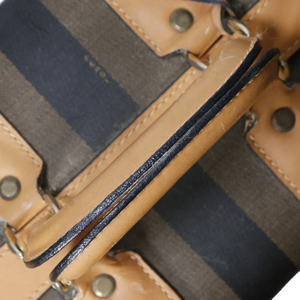 FENDI Carry Bag PVC, Leather Brown