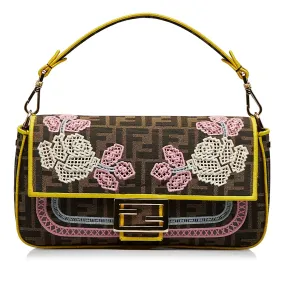 FENDI Embroidered Zucca Baguette