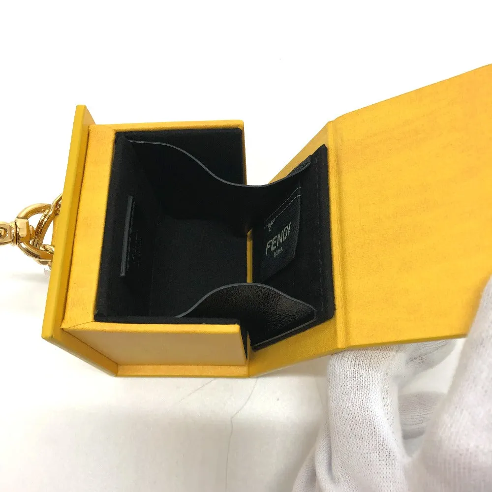 FENDI key ring 7AR894 leather yellow logo/accessories mini box Women Used
