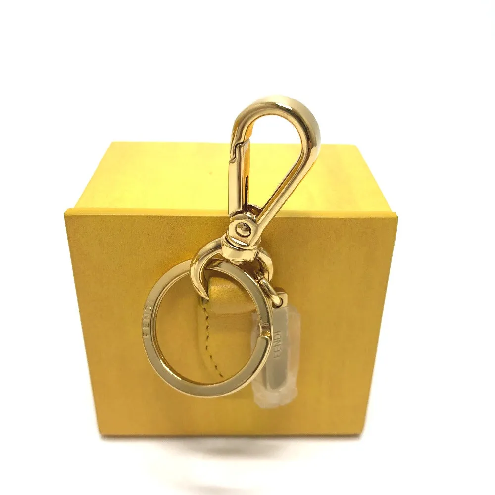 FENDI key ring 7AR894 leather yellow logo/accessories mini box Women Used