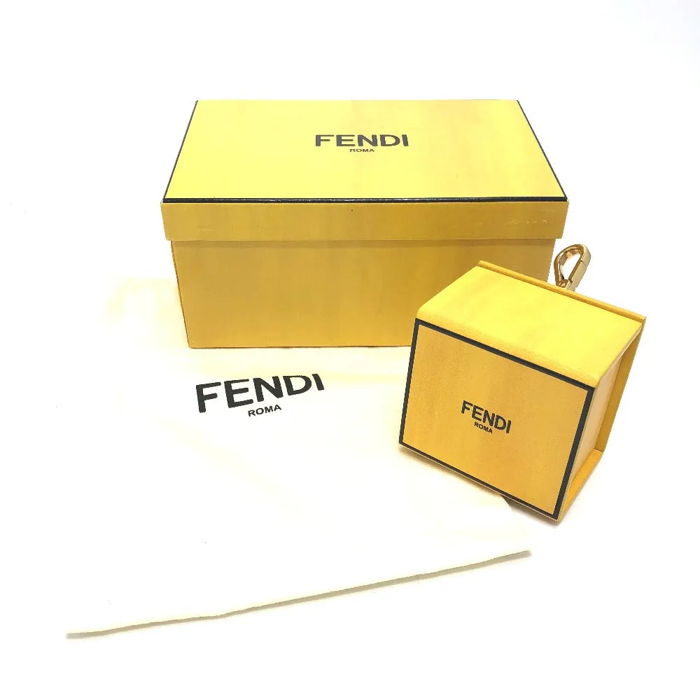 FENDI key ring 7AR894 leather yellow logo/accessories mini box Women Used