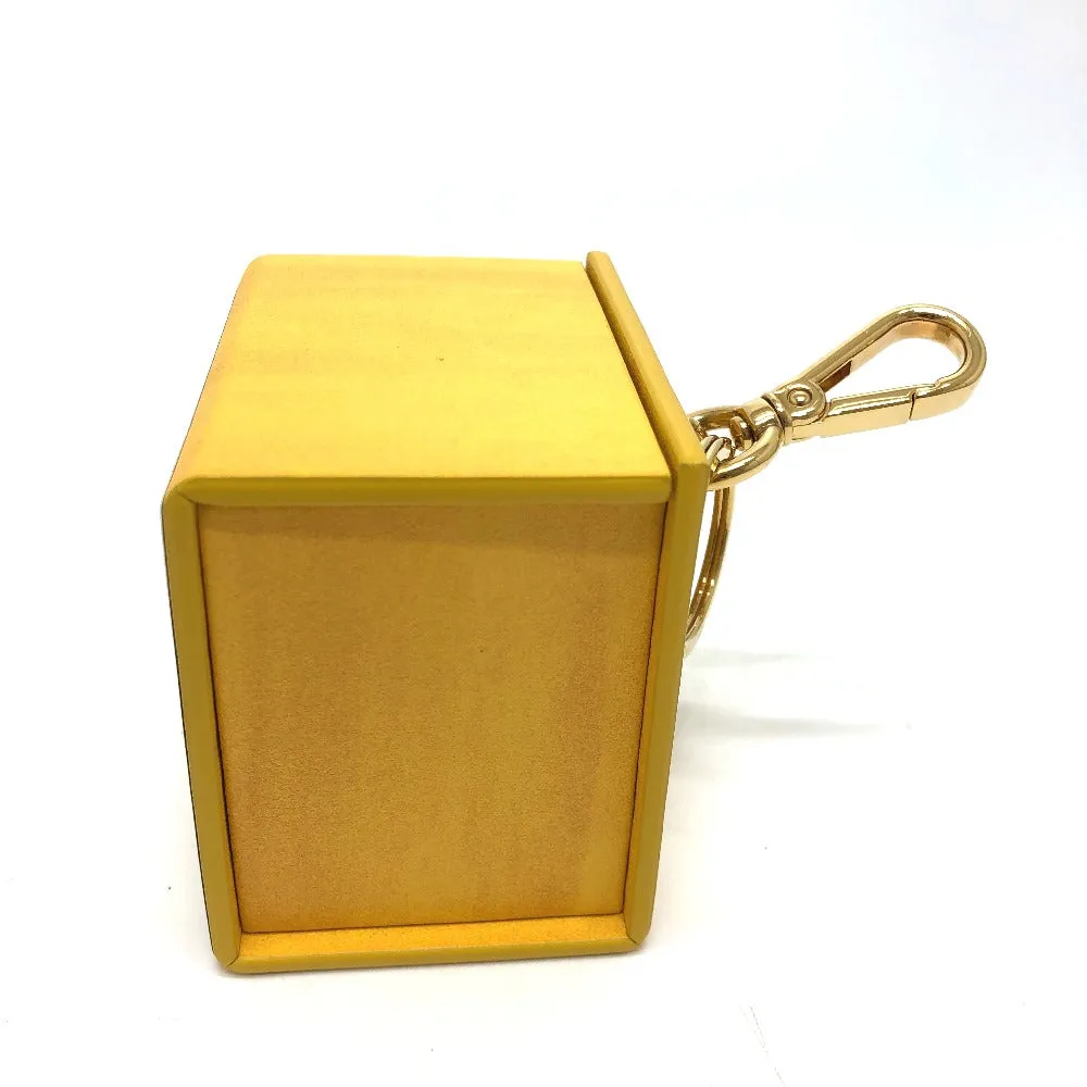 FENDI key ring 7AR894 leather yellow logo/accessories mini box Women Used