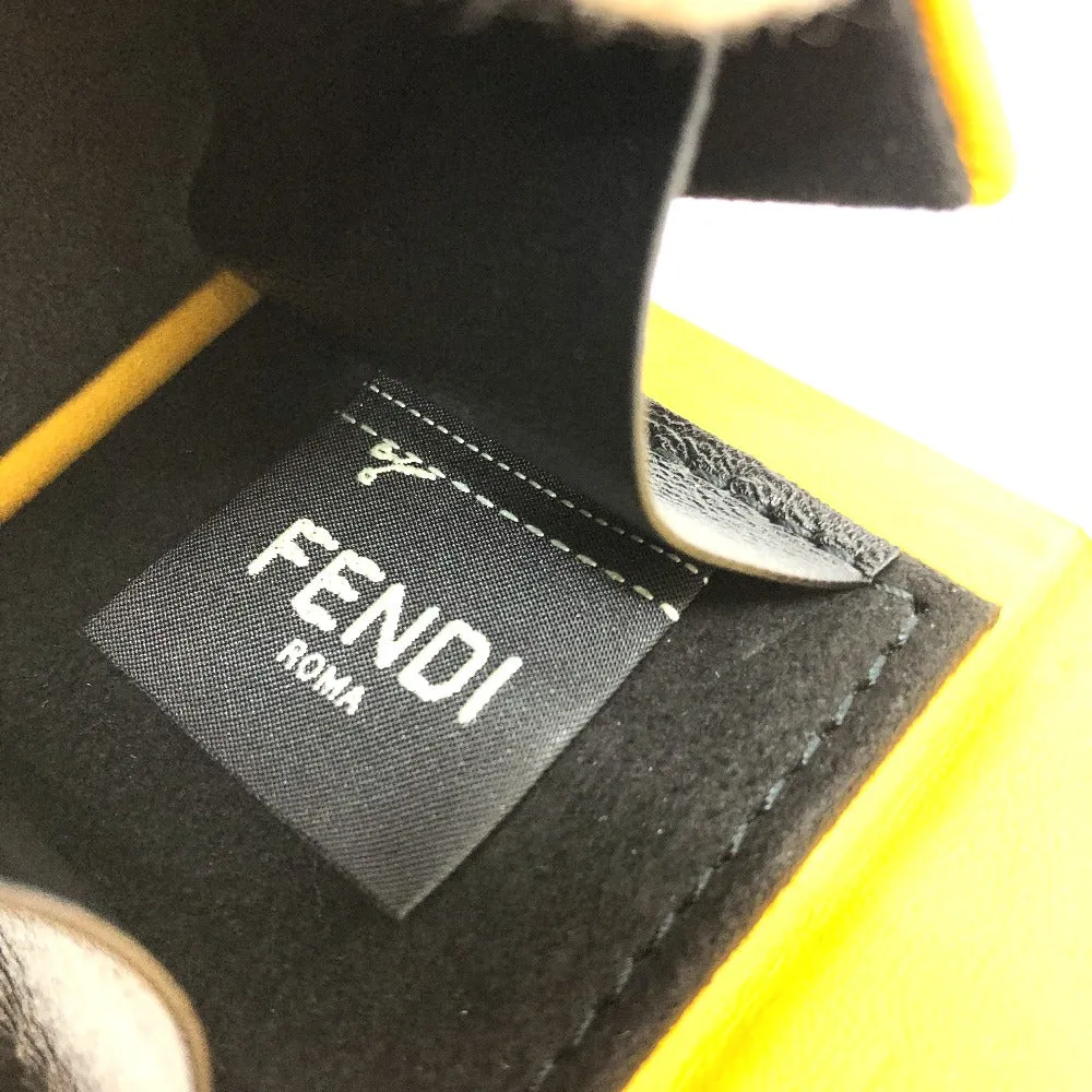FENDI key ring 7AR894 leather yellow logo/accessories mini box Women Used