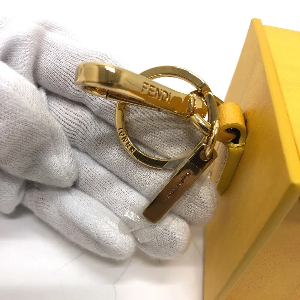 FENDI key ring 7AR894 leather yellow logo/accessories mini box Women Used
