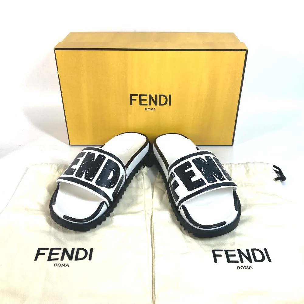 FENDI Sandals 7X1176 Leather, Rubber white Joshua Vides Collaboration logo mens 7 Used