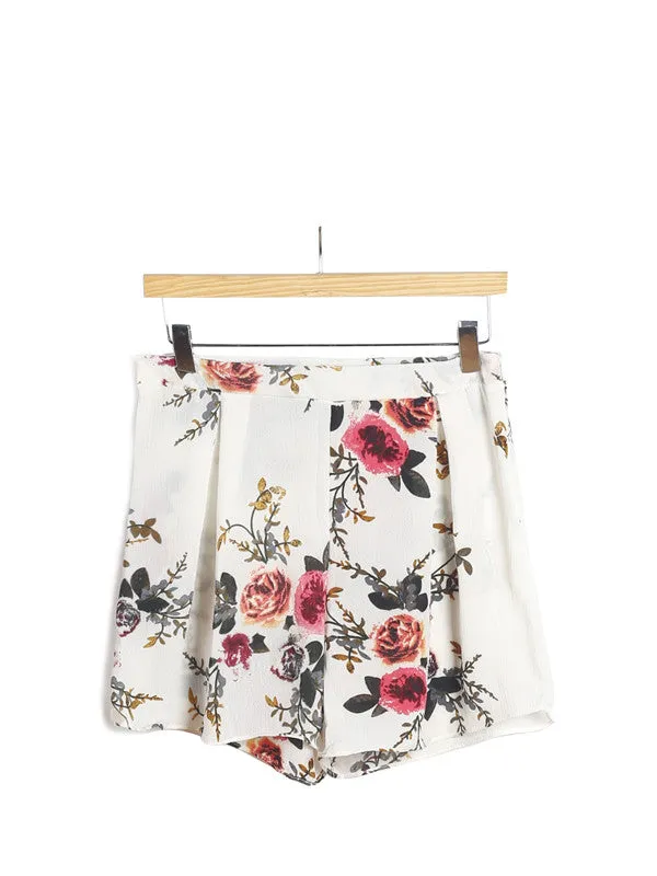 Floral Cold Shoulder Top & Shorts