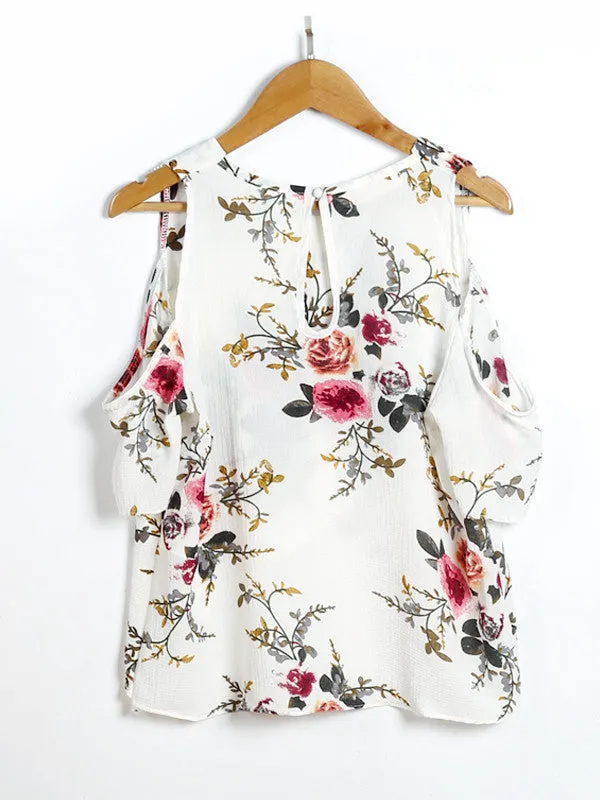 Floral Cold Shoulder Top & Shorts