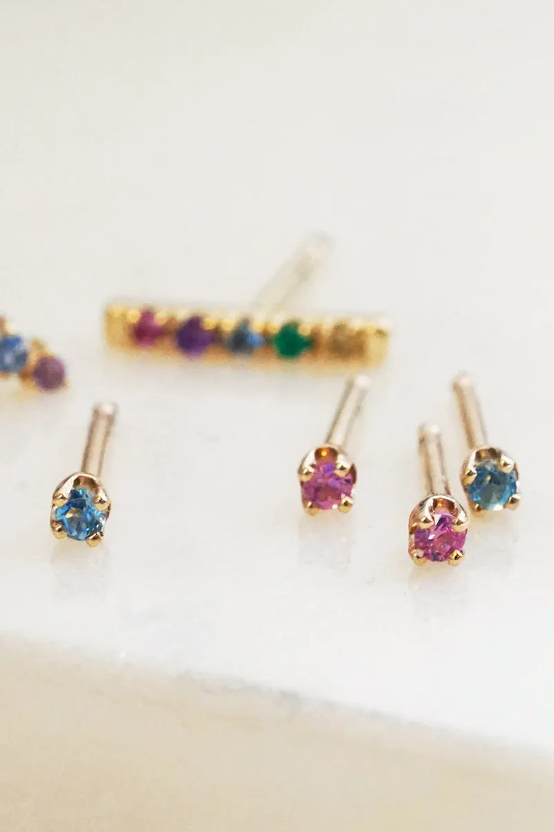 Gjenmi :: Pink Sapphire Stud SINGLE