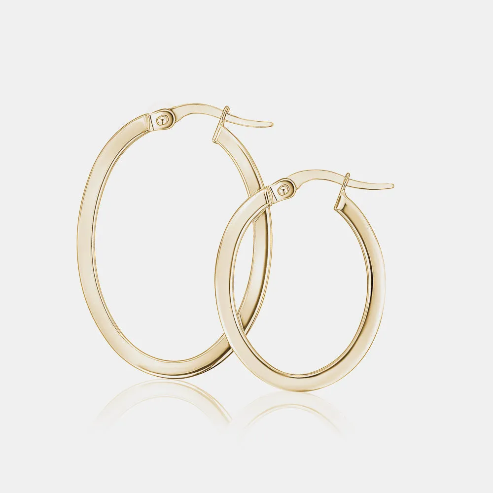 Gold Oval Hoops
