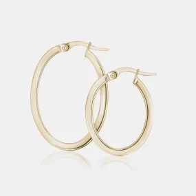 Gold Oval Hoops