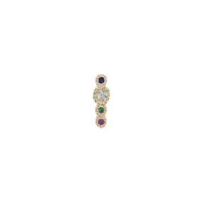 Single Green Sapphire Journey Stud Earring