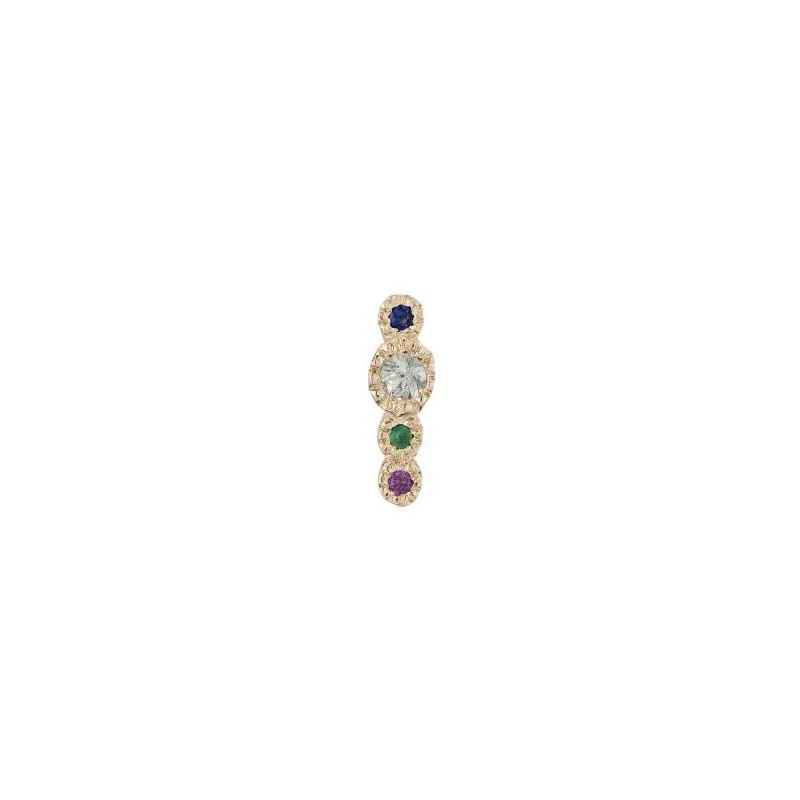 Single Green Sapphire Journey Stud Earring