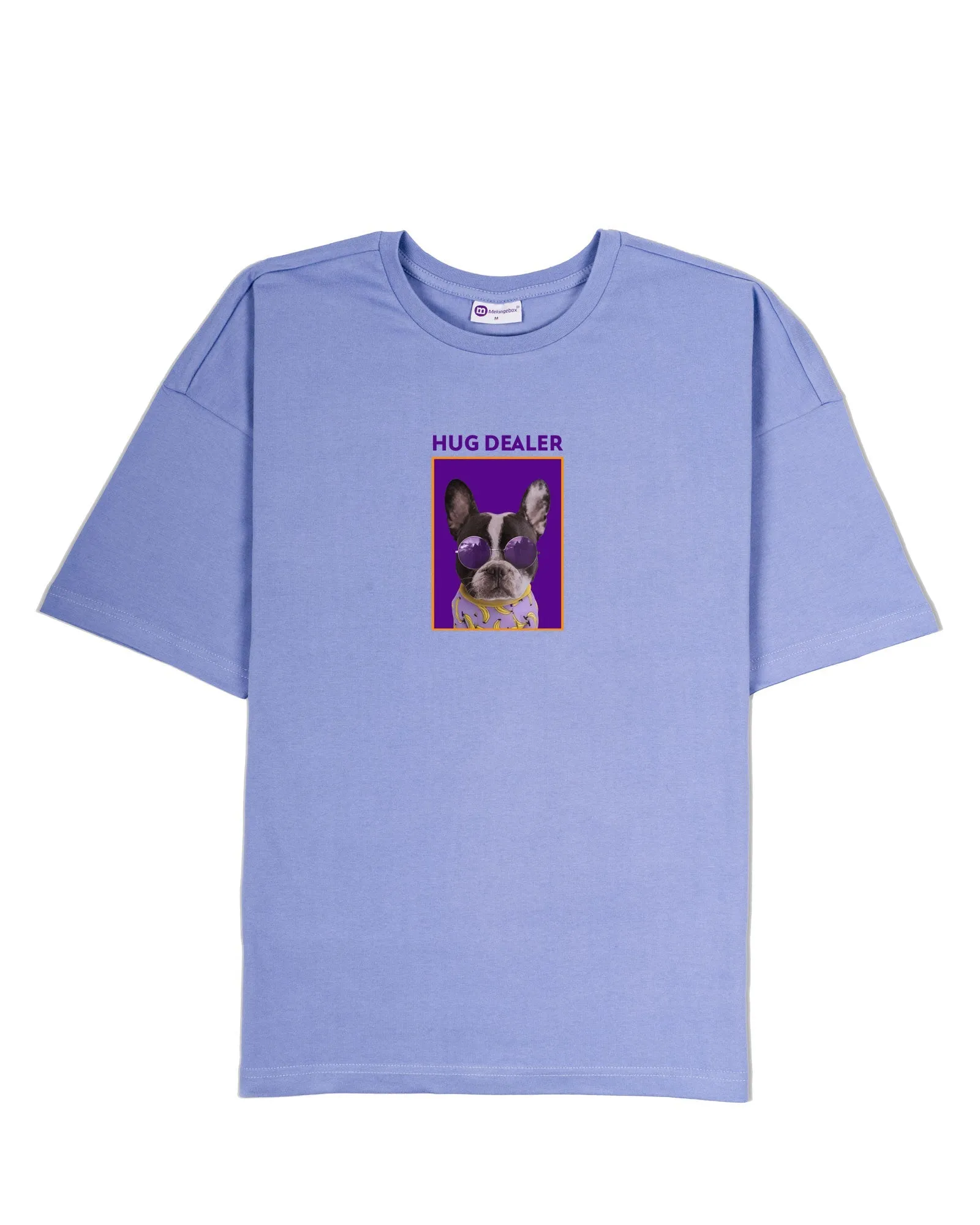Hug Dealer Drop Shoulder Crew Neck: Periwinkle