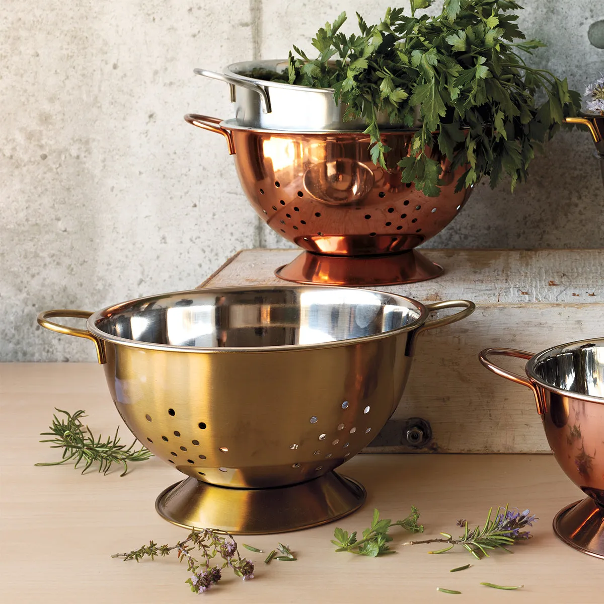 Large Gold Colander