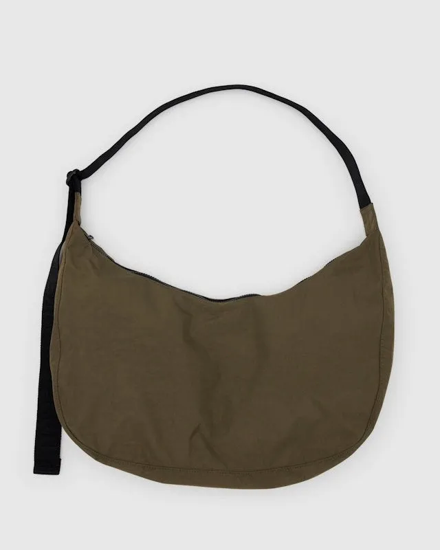 Large Nylon Crescent Bag - Cocoa (37.5" Strap)
