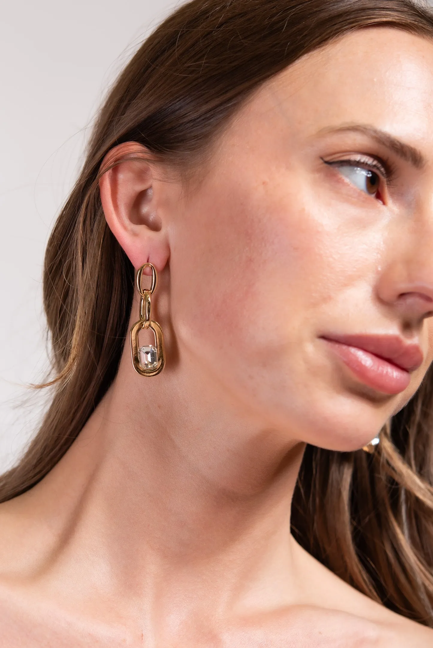 Luna White Gold Plating Earrings - Gold