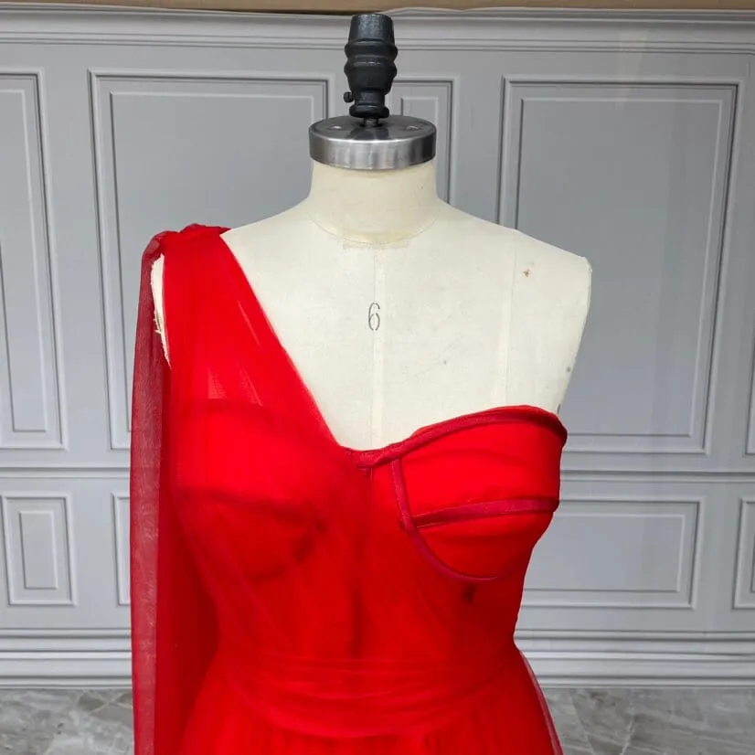 Modern A-Line One-Shoulder Prom Dress