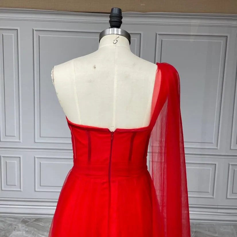 Modern A-Line One-Shoulder Prom Dress