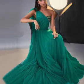 Modern A-Line One-Shoulder Prom Dress