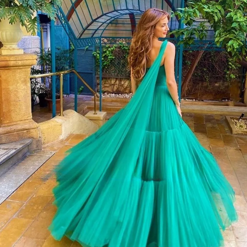Modern A-Line One-Shoulder Prom Dress