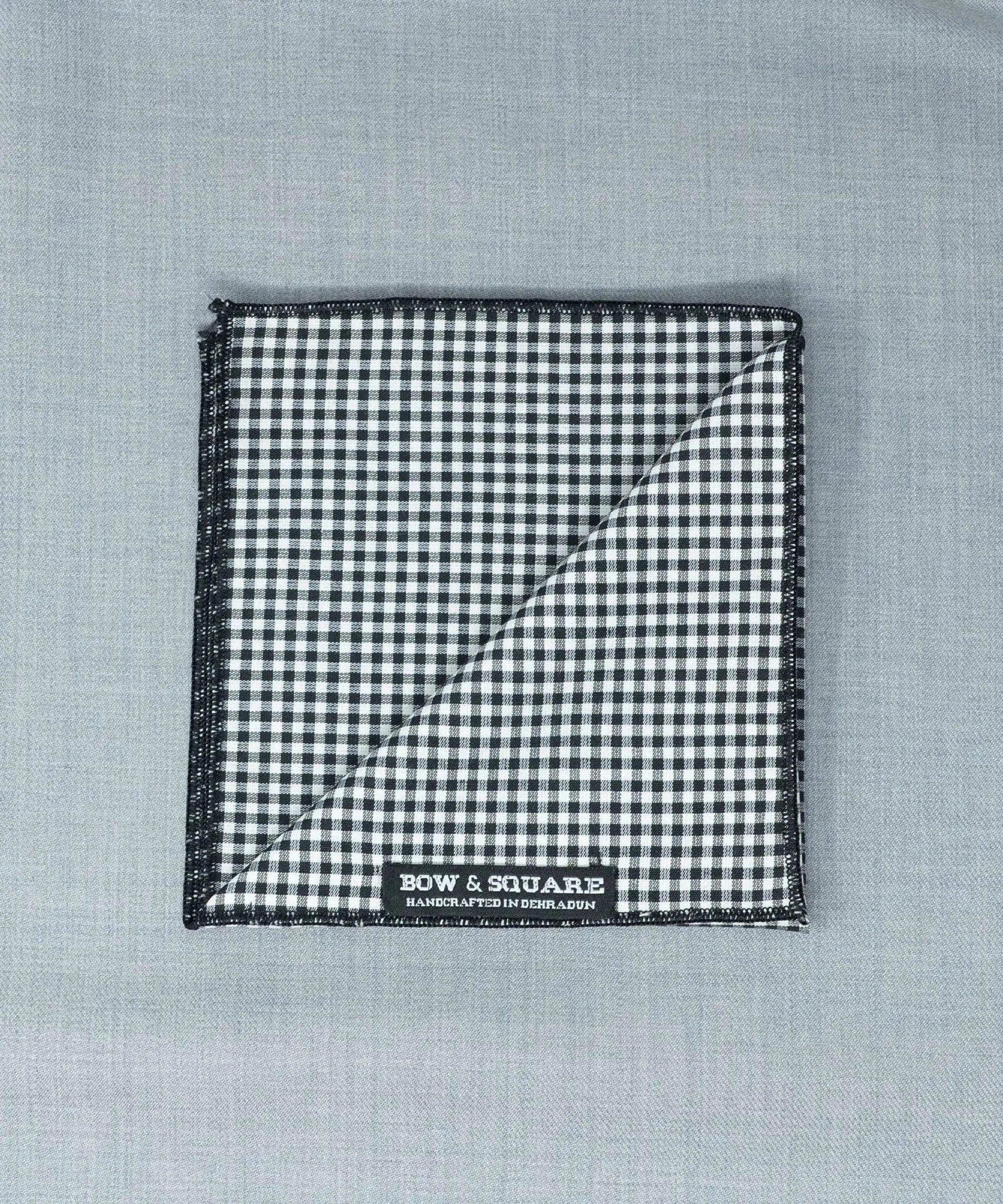 Monochrome  Geometric Black Pocket Square
