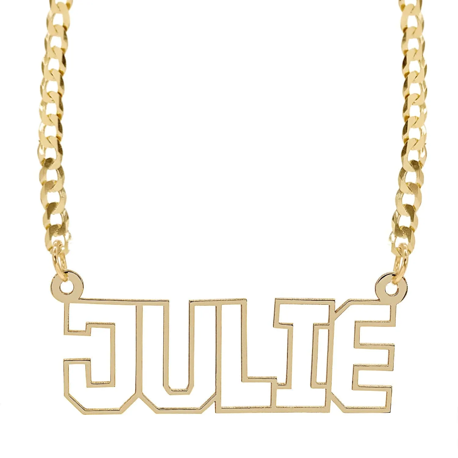 Outlined Single Name Necklace