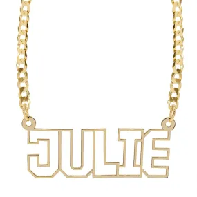 Outlined Single Name Necklace