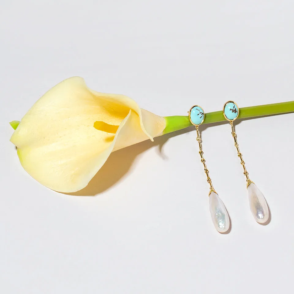 Pearl & Turquoise Shoulder Dusters
