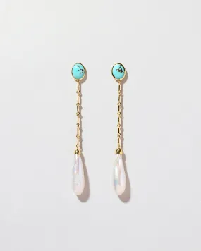 Pearl & Turquoise Shoulder Dusters