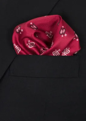 Red White Butterfly Pocket Square