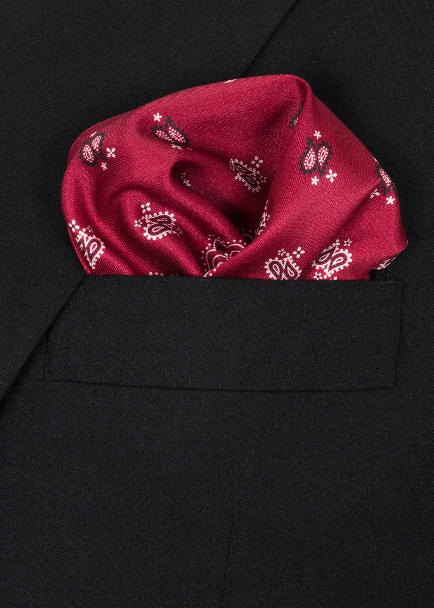 Red White Butterfly Pocket Square
