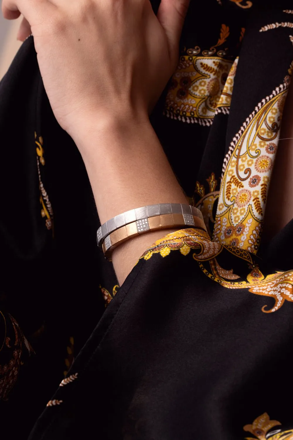 Scacco Gold Stretch Bracelet - Rose Gold