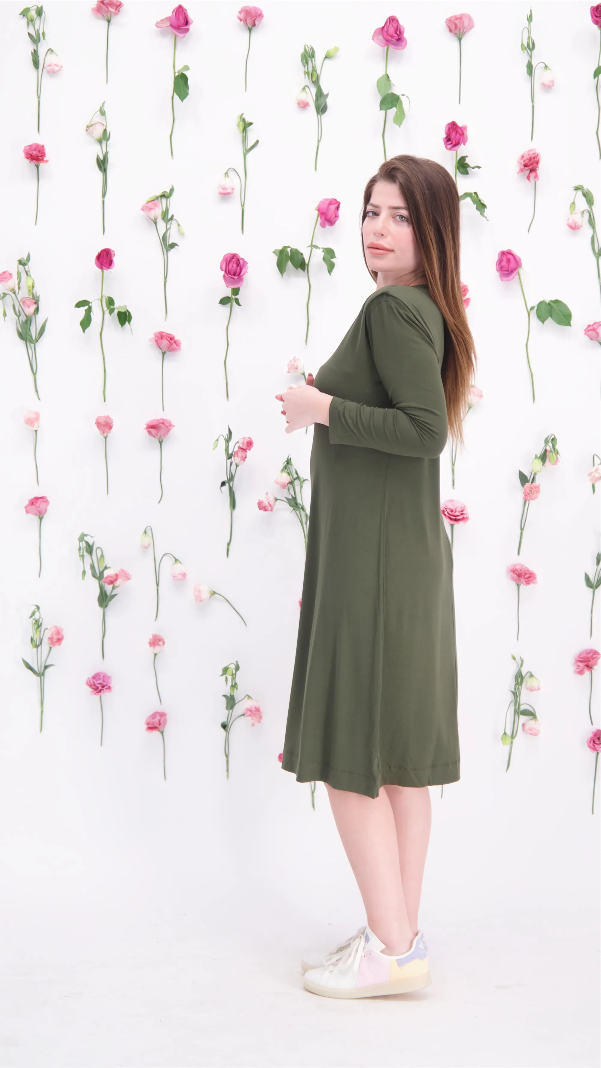 Shoulder Dress / Olive