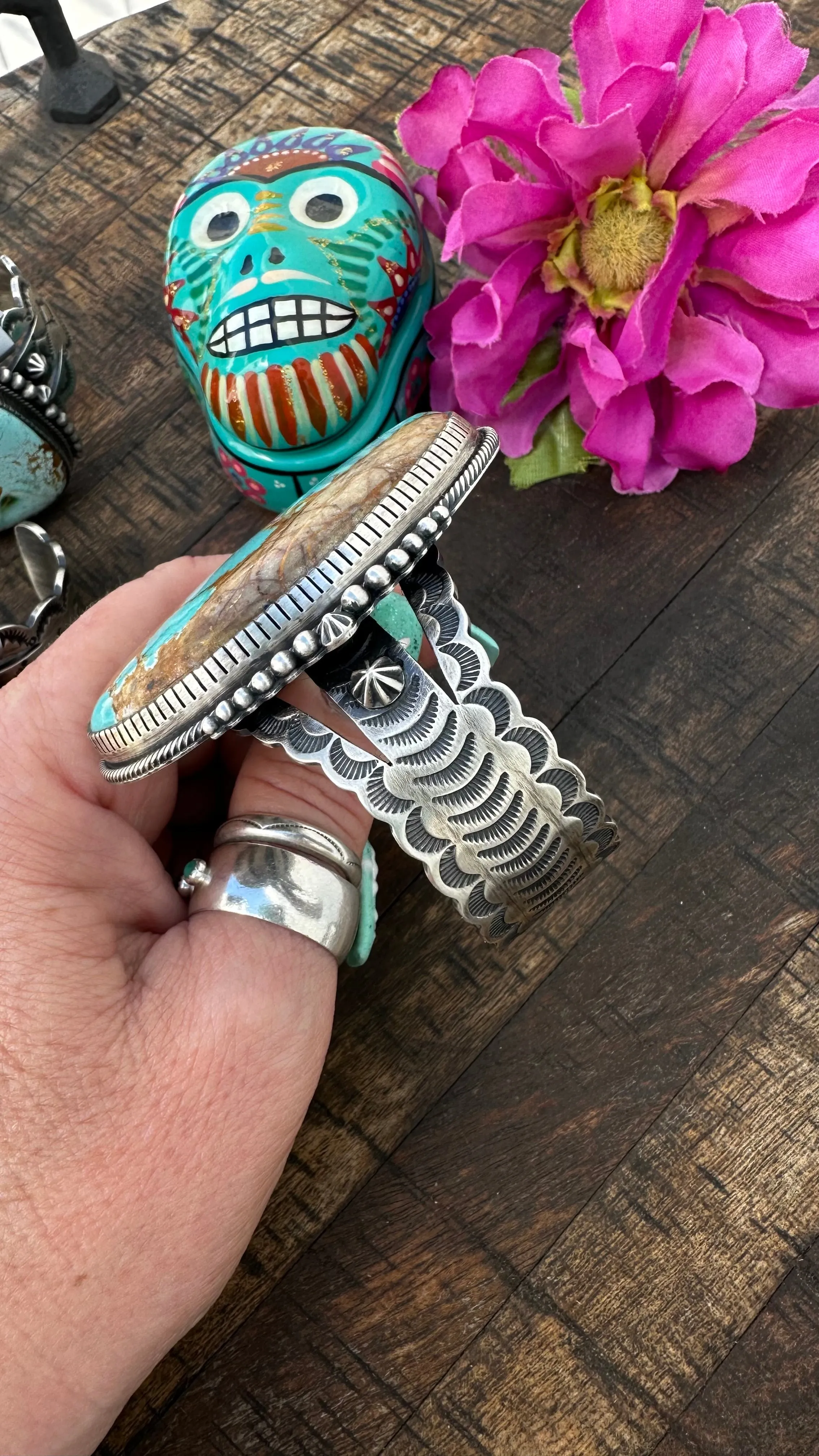 Single Stone Boulder Cuff