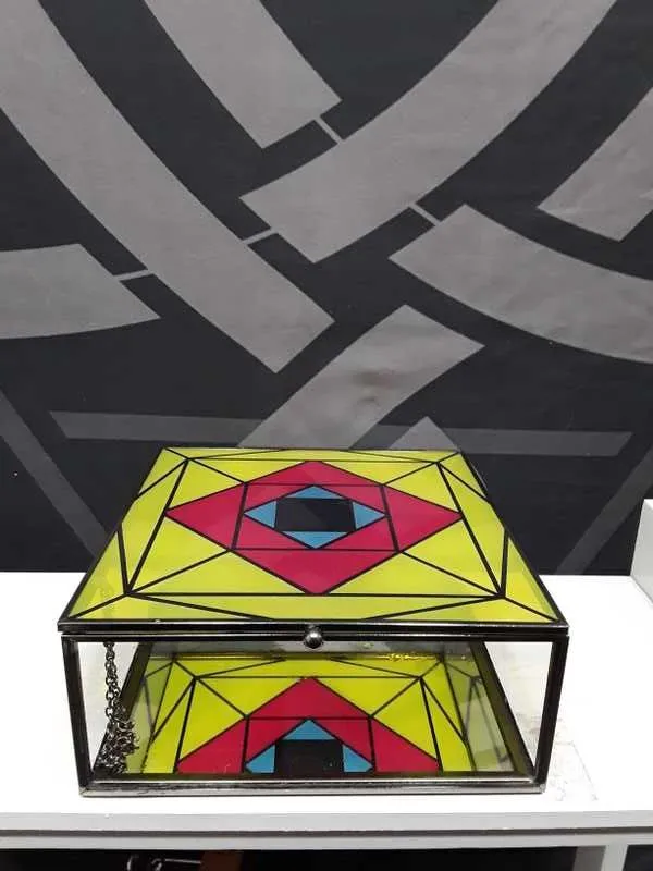 Optimized Title: Resurrected Skylight Glass Trinket Box - Enhanced Design