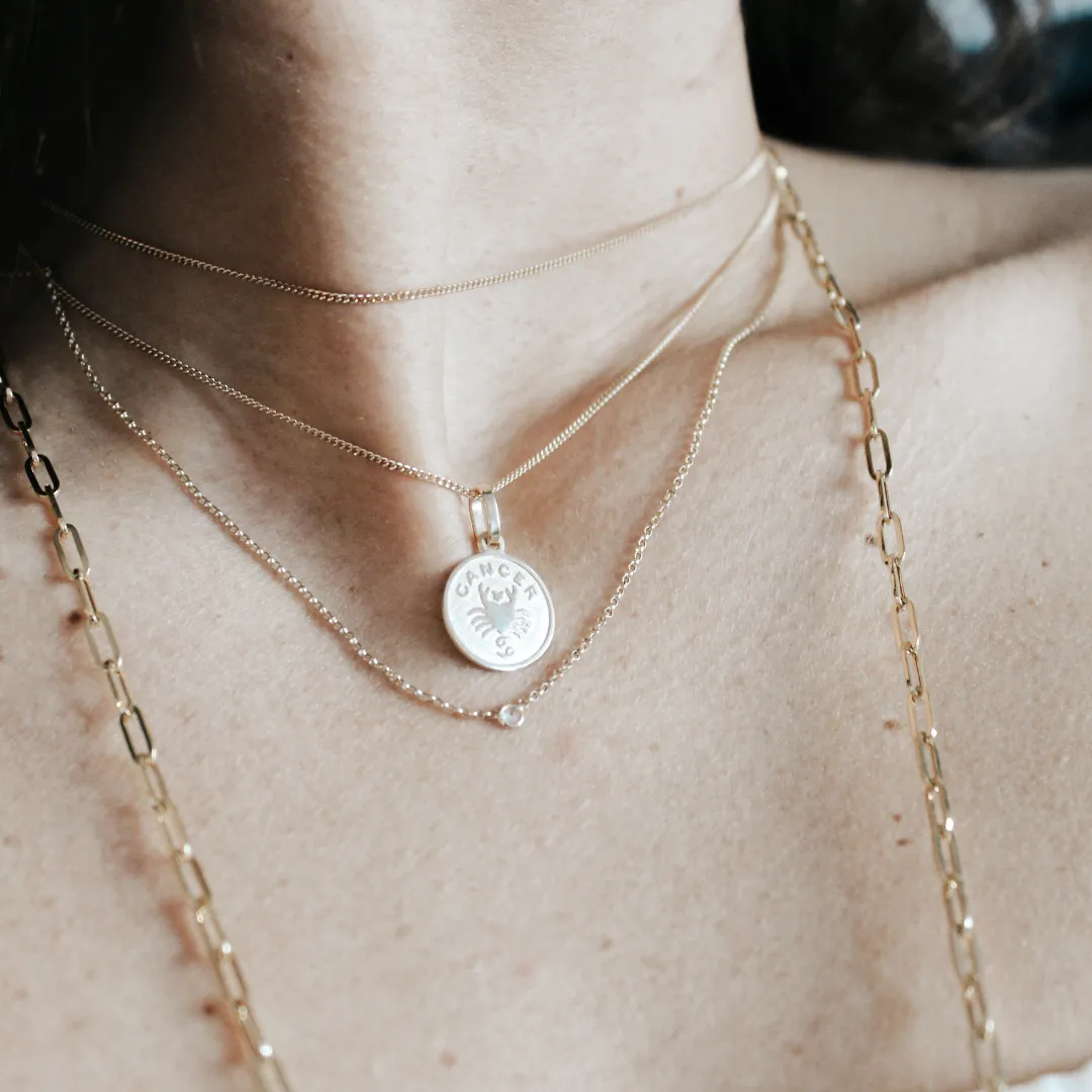 Small Circle Zodiac Pendant